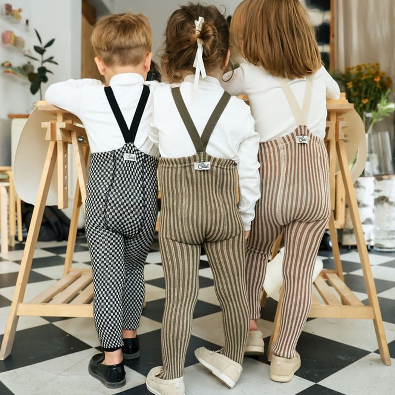 Retro Ribbed Footless Tights - Granola × Cream Striped