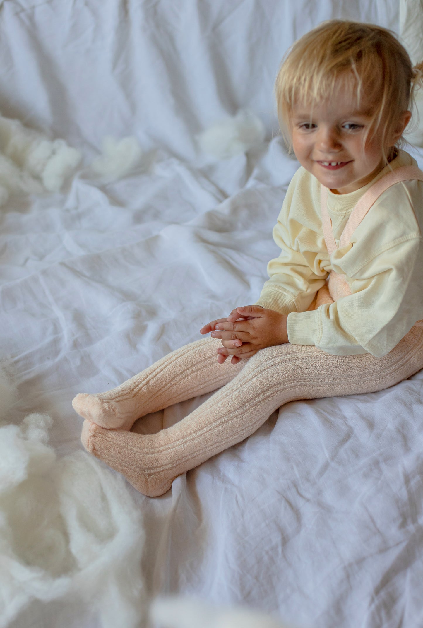 Granny Teddy Footed Tights With Braces - Silky Peach [SILLY Silas (Heavenly Collection)]