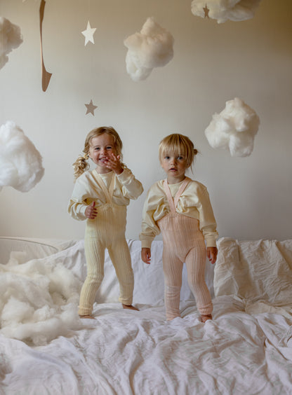 Granny Teddy Footless Tights With Braces - Lemon Icing [SILLY Silas (Heavenly Collection)]
