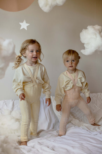 Granny Teddy Footless Tights With Braces - Silky Peach [SILLY Silas (Heavenly Collection)]