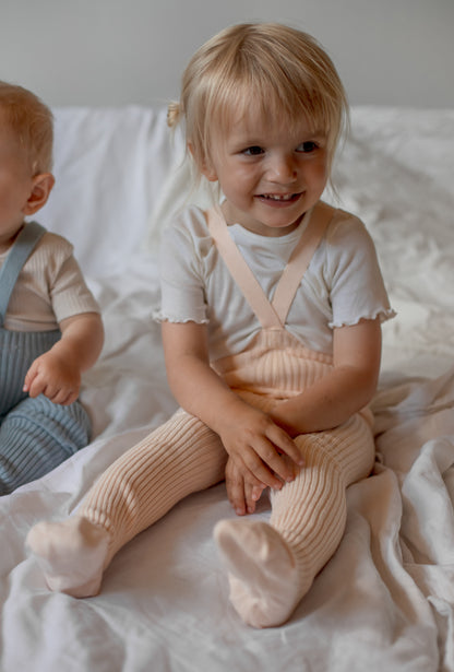 Granny Teddy Footed Tights With Braces - Silky Peach [SILLY Silas (Heavenly Collection)]