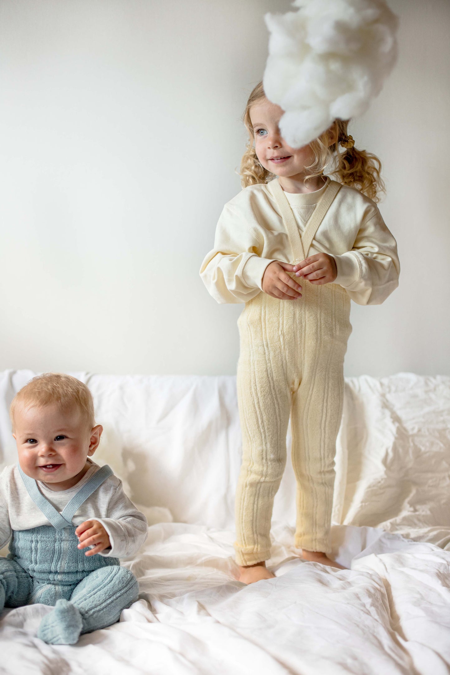 Granny Teddy Footed Tights With Braces - Misty Blue [SILLY Silas (Heavenly Collection)]