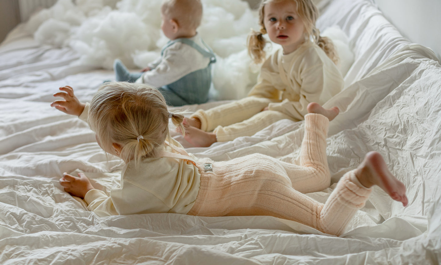 Granny Teddy Footless Tights With Braces - Lemon Icing [SILLY Silas (Heavenly Collection)]