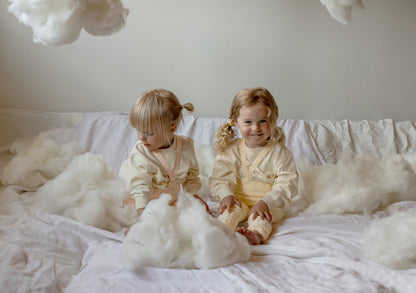Granny Teddy Footless Tights With Braces - Lemon Icing [SILLY Silas (Heavenly Collection)]