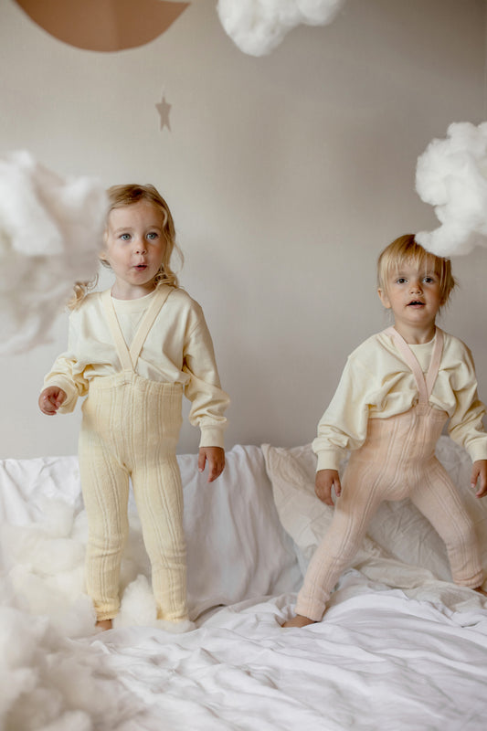 Granny Teddy Footless Tights With Braces - Silky Peach [SILLY Silas (Heavenly Collection)]