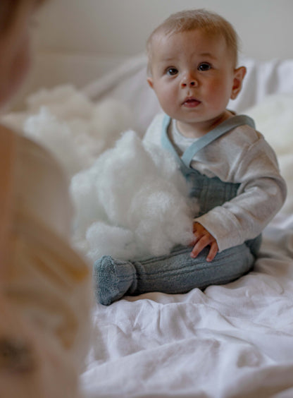Granny Teddy Footed Tights With Braces - Misty Blue [SILLY Silas (Heavenly Collection)]