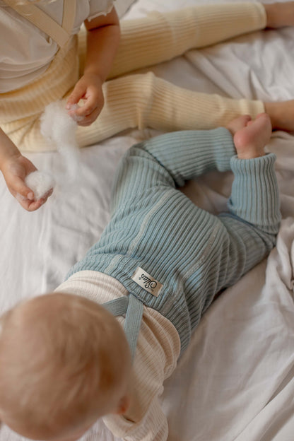 Hippy Footless Tights With Braces - Misty Blue [SILLY Silas (Heavenly Collection)]