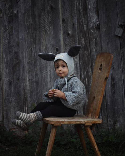 WOOL RABBIT BONNET - CLOUD (ALPACA EAR)