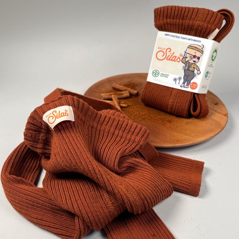 Hippy Footless Tights With Braces - Cinnamon [SILLY Silas]