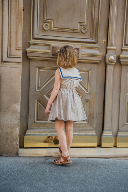 Skirt TOURNON - dark beige stripes [Maison Marelle] (26SS)