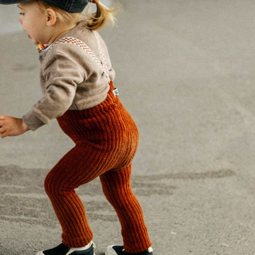 Granny Teddy Footless Tights With Braces - Cinnamon Checked [SILLY Silas]