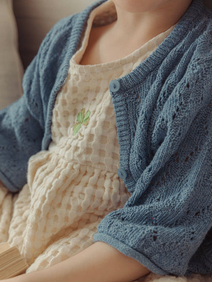 Leaf Breeze Knit Cardigan - Blue Jean [Doucement] (26SS)