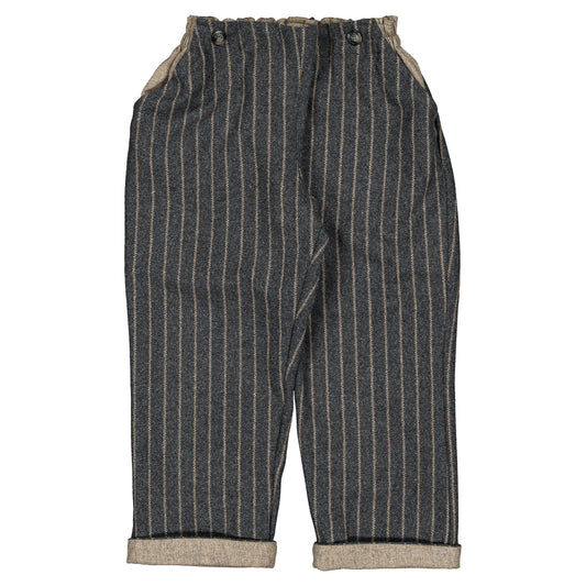 Pants LEBON - gray woolen stripes [Maison Marelle](25AW Drop1)