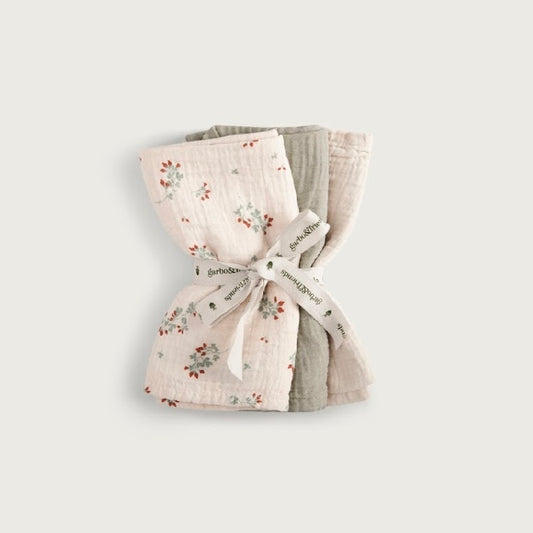 [garbo&friends] Clover Burp Cloths / 3 pcs set