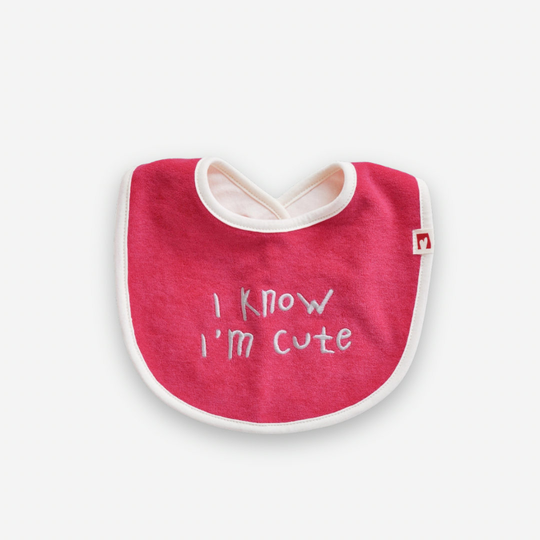Lettering Bib - Hot pink [mwahmwah]【2026年7月下旬以降順次発送】