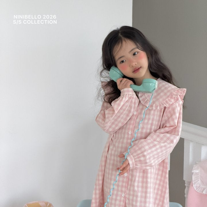 【予約販売】Shushu check one-piece [NINIBELLO] (26SS)【2026年2月下旬以降順次発送】