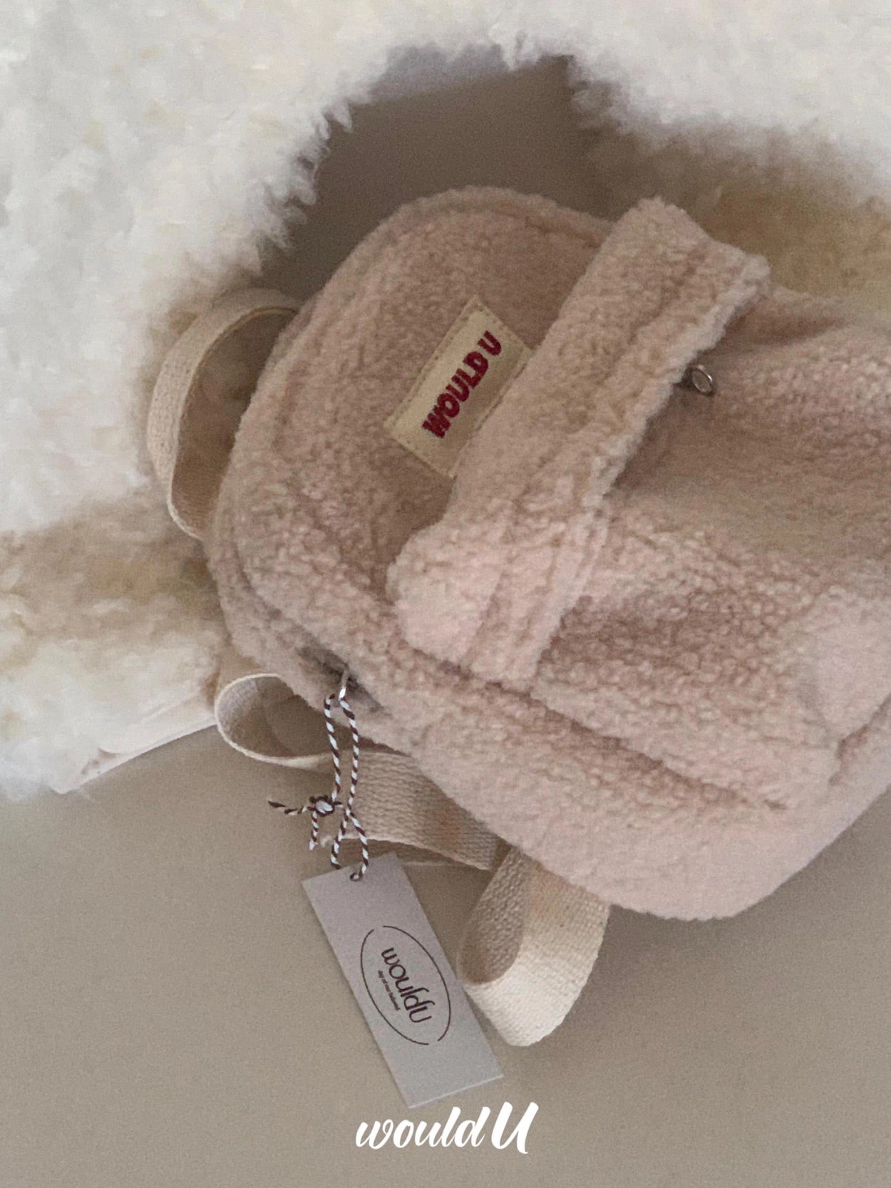 【オーダー会】Wouldu Teddy Back Pack - Cream Beige [wouldU]【2026年1月上旬以降順次お届け予定】