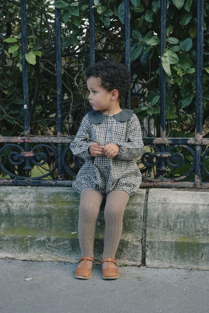 【オーダー会】 Romper BAC - gingham beige&gray [Maison Marelle](25AW Drop1) 【2025年12月中旬以降発送予定】