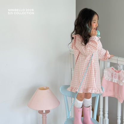 【予約販売】Shushu check one-piece [NINIBELLO] (26SS)【2026年2月下旬以降順次発送】