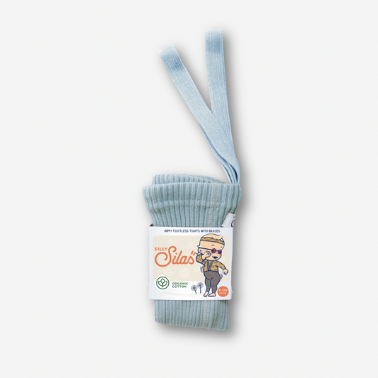 Hippy Footless Tights With Braces - Misty Blue [SILLY Silas (Heavenly Collection)]