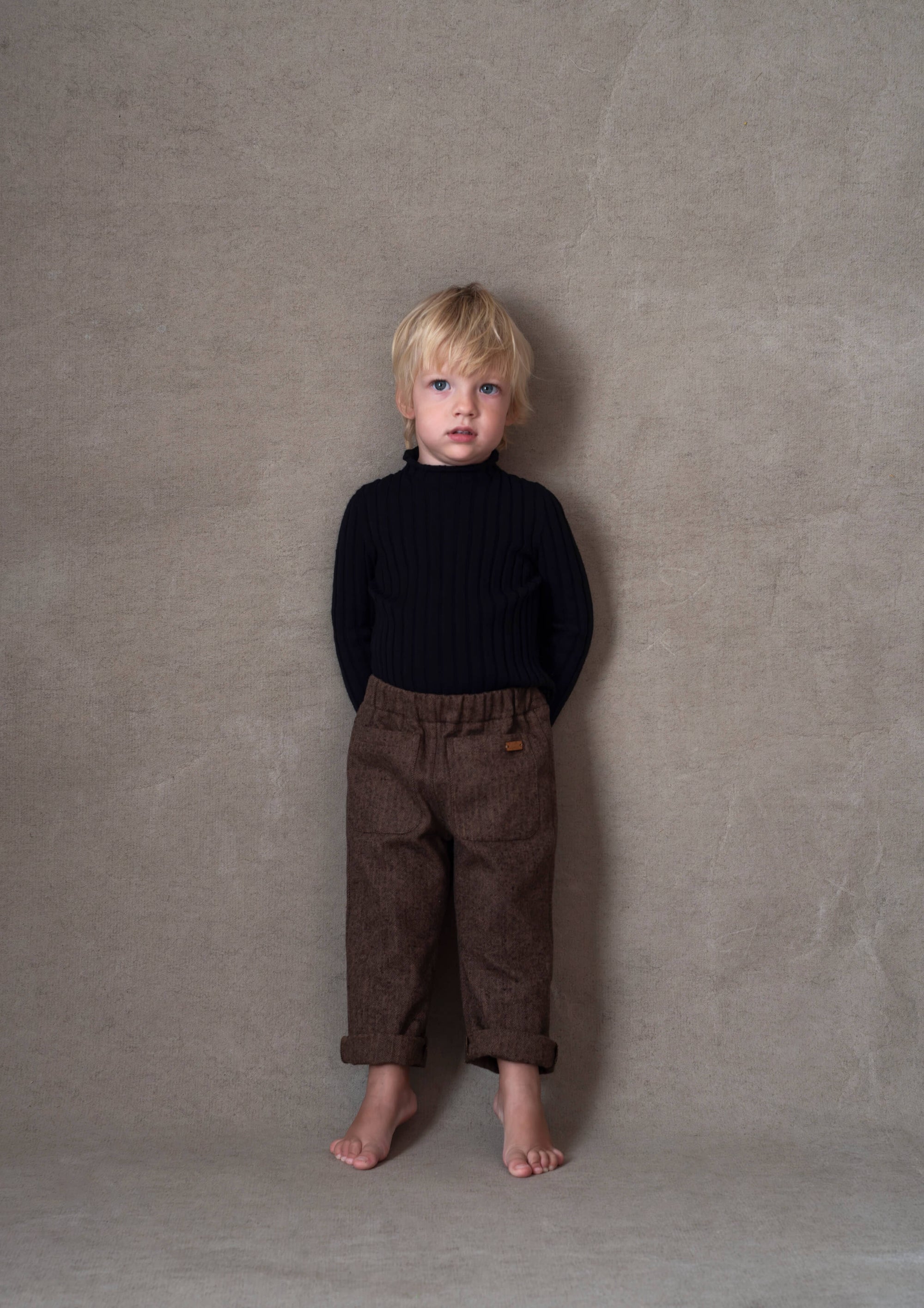chino trousers (Mod.37.2) Brown micro-herringbone [Popelin](25AW)