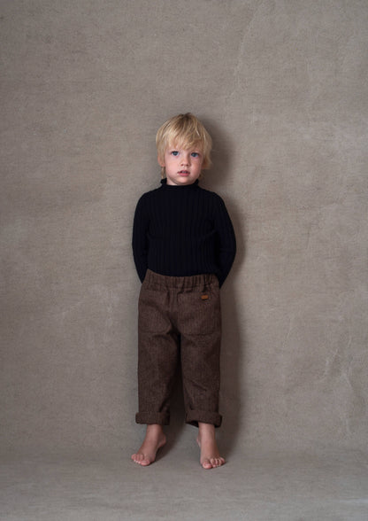 chino trousers (Mod.37.2) Brown micro-herringbone [Popelin](25AW)