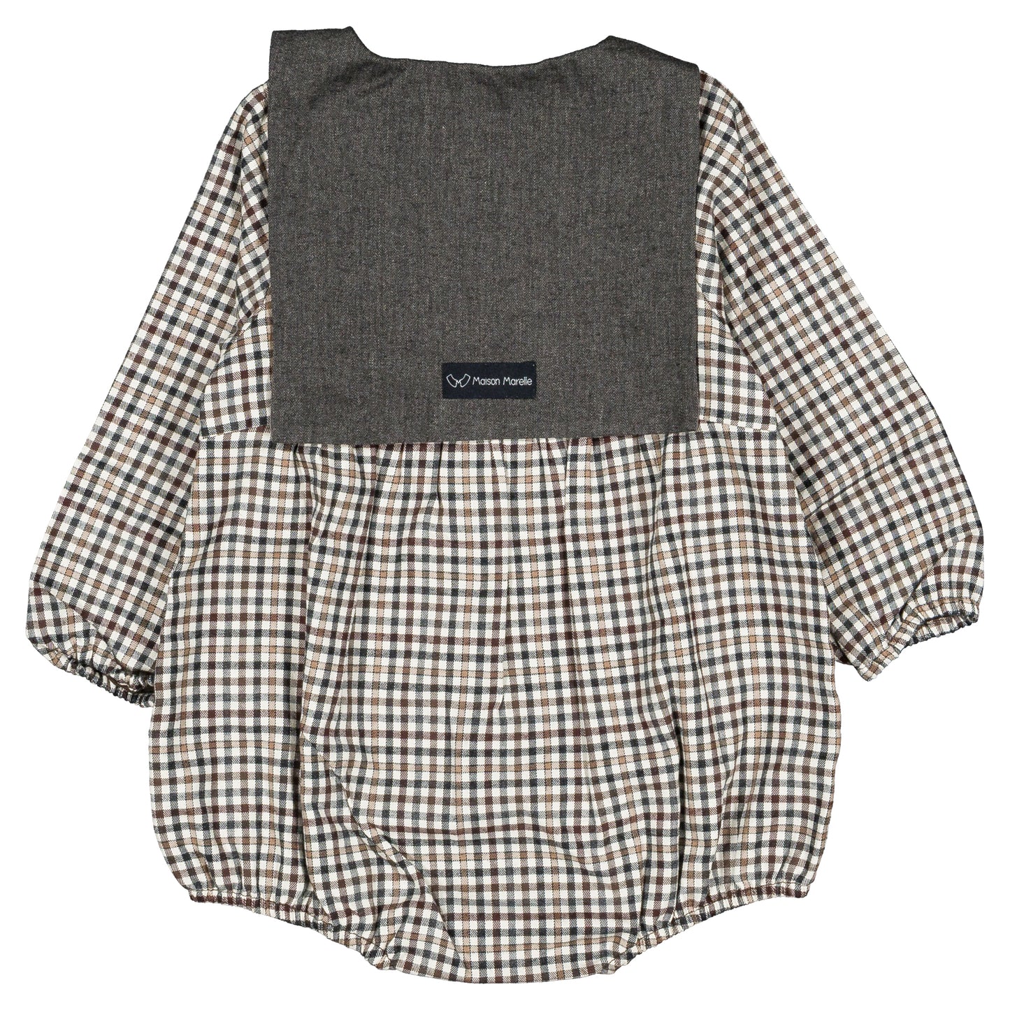 【オーダー会】 Romper BAC - gingham beige&gray [Maison Marelle](25AW Drop1) 【2025年12月中旬以降発送予定】
