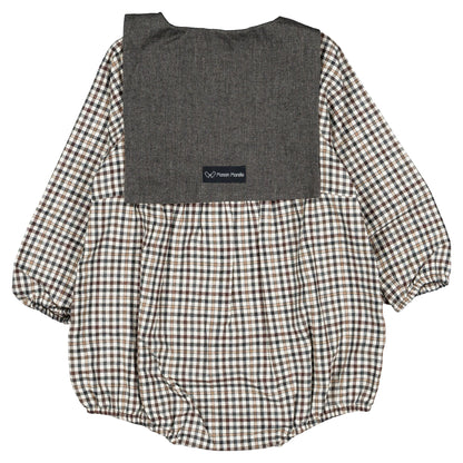 【オーダー会】 Romper BAC - gingham beige&gray [Maison Marelle](25AW Drop1) 【2025年12月中旬以降発送予定】
