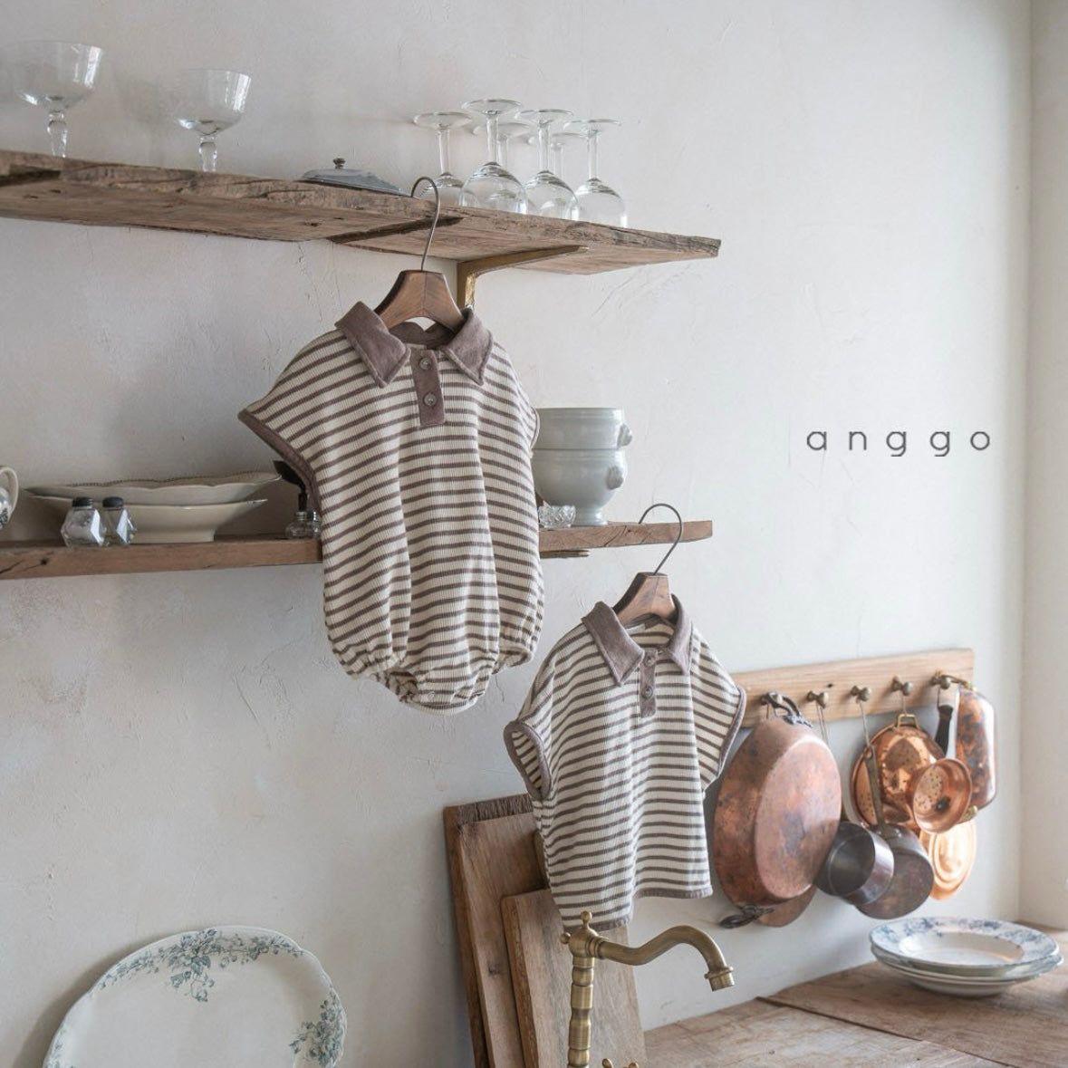[anggo] kit-kat collar romper - SS24