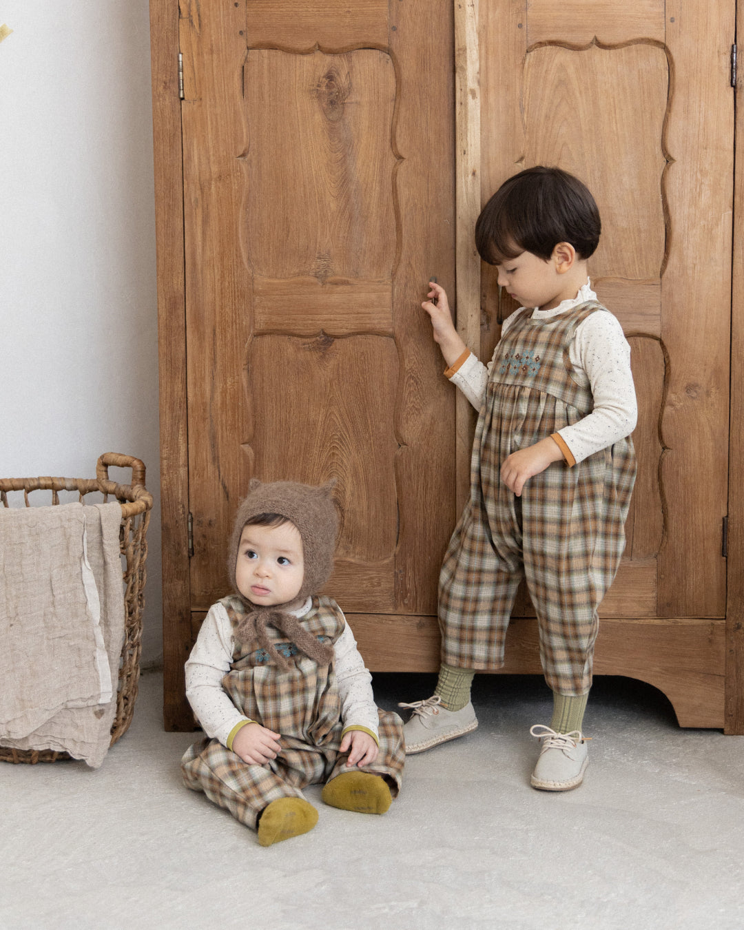 Forest Check Jumpsuit  [Doucement] (25AW)【2025年10月下旬以降お届け予定】