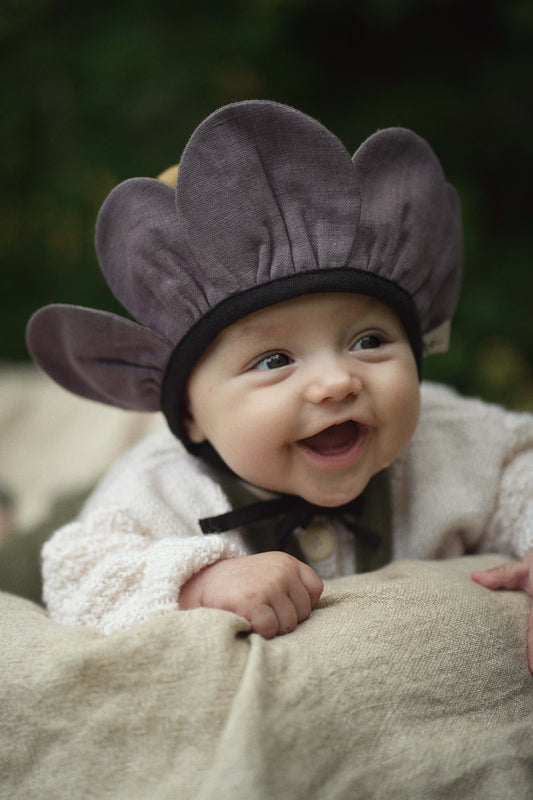 【オーダー会】'PANSY' LINEN FLOWER BONNET [SHOMKA] 【2026年4月中旬以降順次発送】