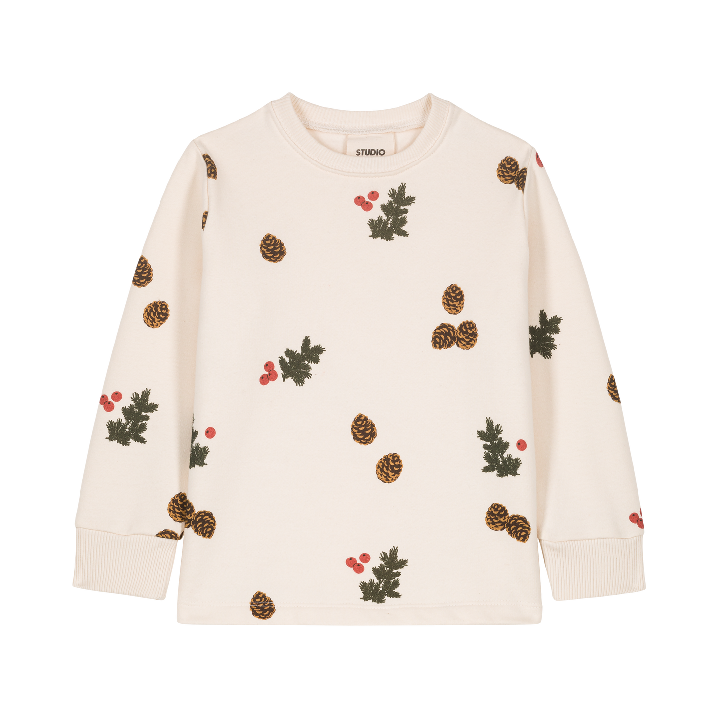 PYJAMA FLEECE 2 PIECES - ECRU / PINE BRANCHES