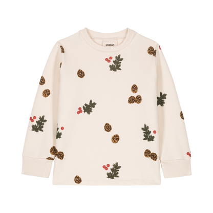 PYJAMA FLEECE 2 PIECES - ECRU / PINE BRANCHES
