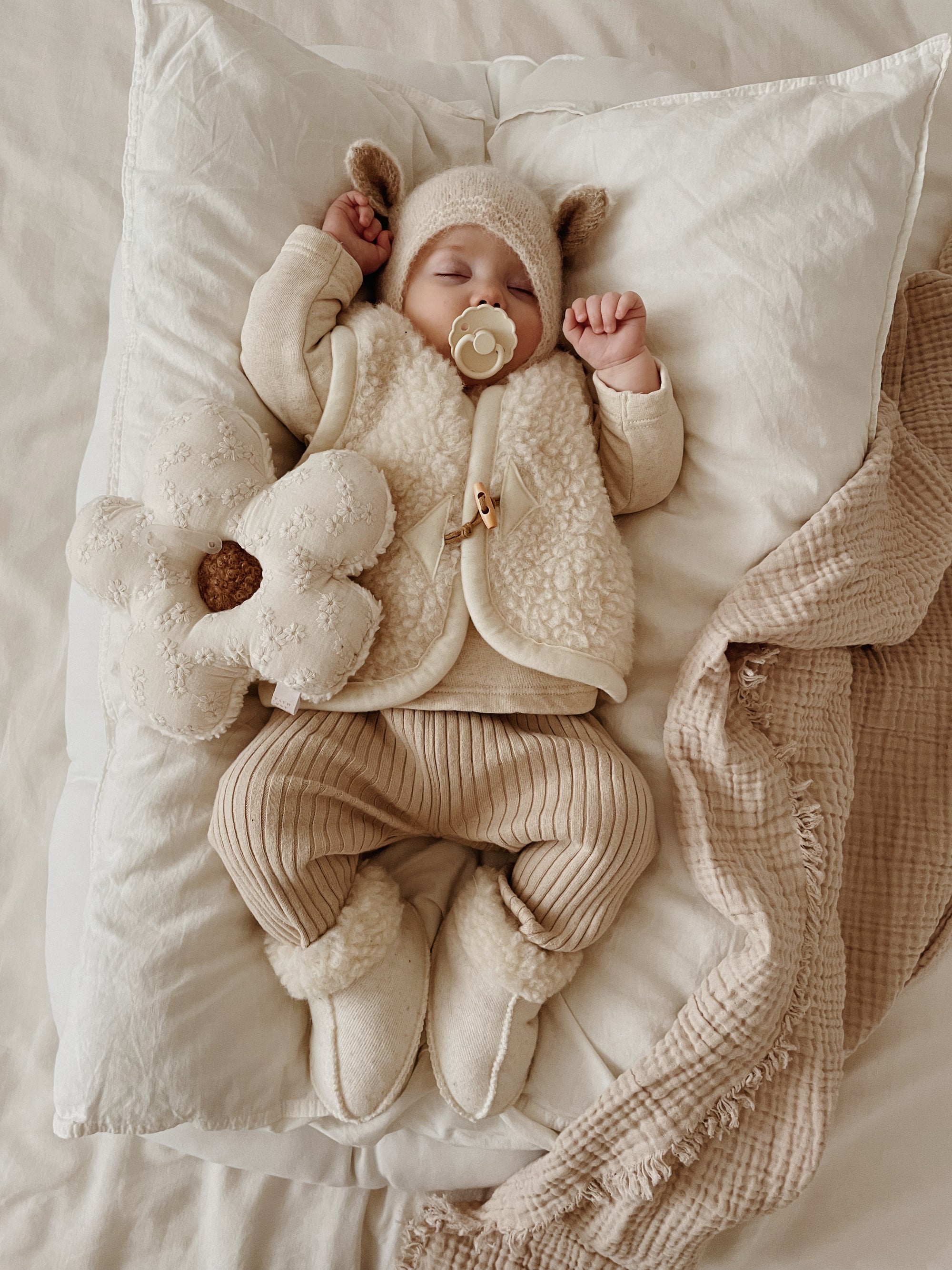 Fairy Bonnet Alpaca & Silk - Creme  [GANG OF KIDS]