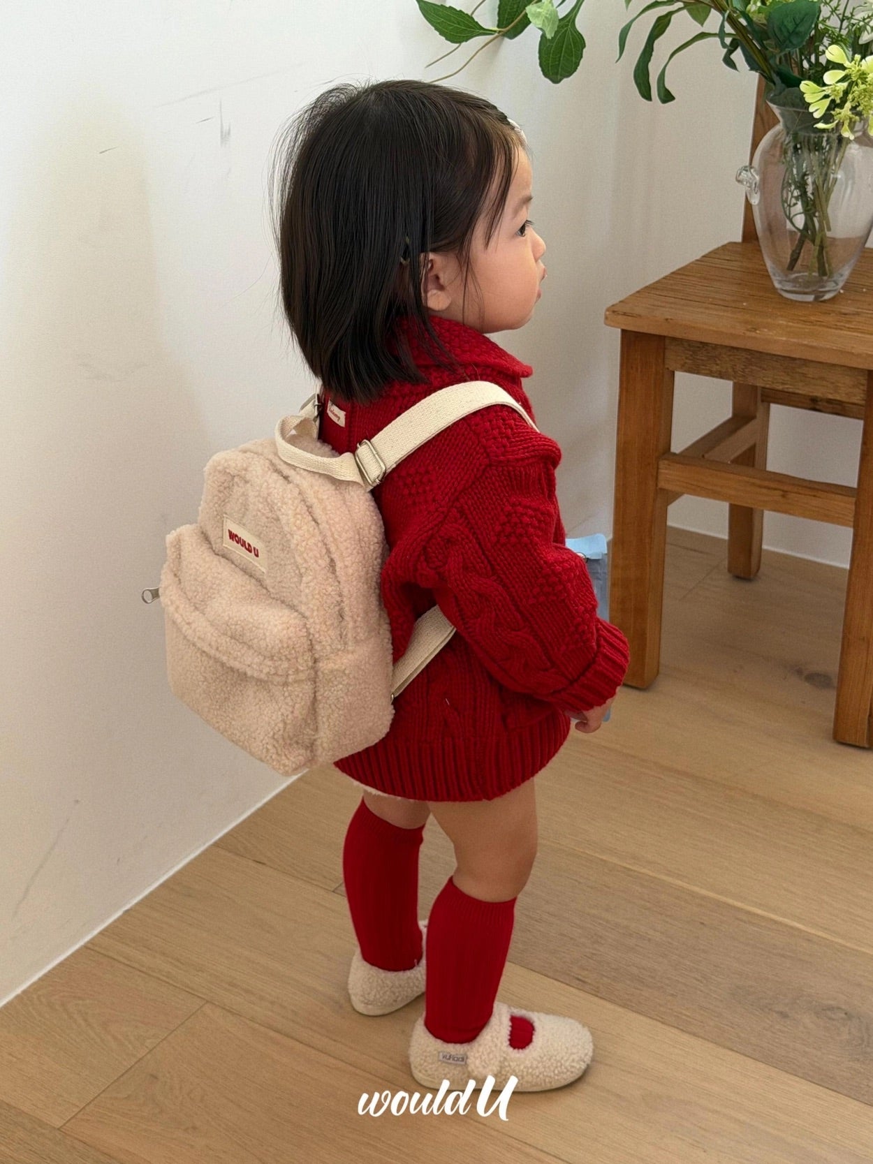 【オーダー会】Wouldu Teddy Back Pack - Cream Beige [wouldU]【2026年1月上旬以降順次お届け予定】