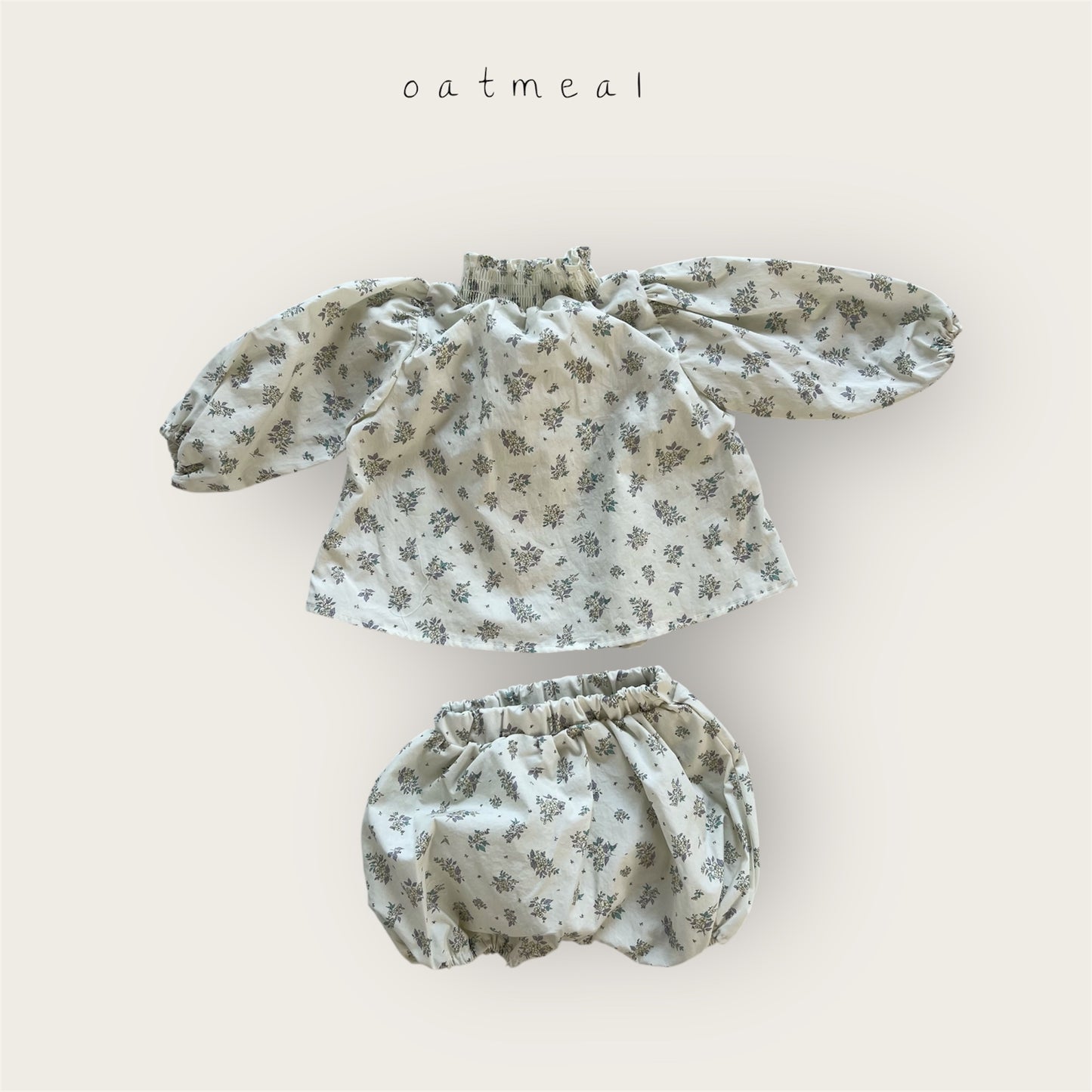 【予約商品】bebe-smoke bloomer set [Oatmeal] (26SS)【2026年3月中旬以降順次発送】