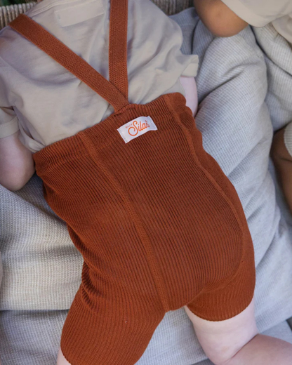 Retro Ribbed Shorty Tights - Cinnamon [SILLY Silas]