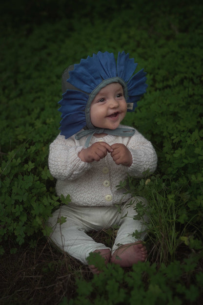 【オーダー会】'CORNFLOWER' LINEN FLOWER BONNET [SHOMKA] 【2026年4月中旬以降順次発送】