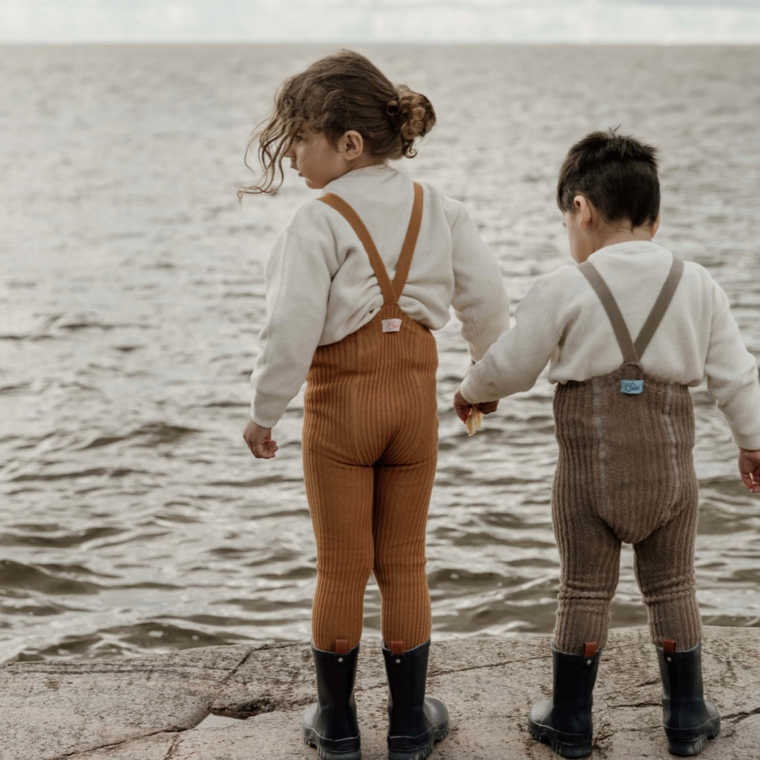 Granny Teddy Footed Tights With Braces - Oyster Gray [SILLY Silas]