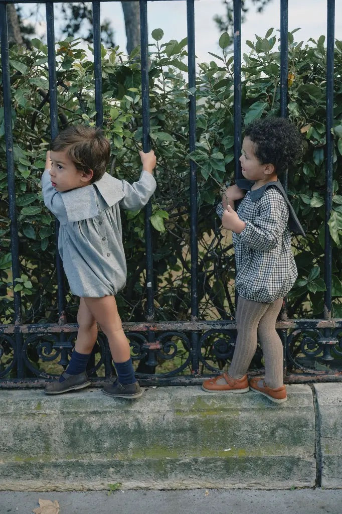 【オーダー会】 Romper BAC - gingham beige&gray [Maison Marelle](25AW Drop1) 【2025年12月中旬以降発送予定】