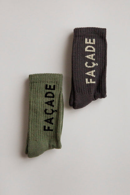 Façade Ribbed Socks - 2P set [Façade] (26SS)