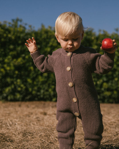 Button knit jumpsuit - Brown [EARTH THE ARCHIVE] (26AW)
