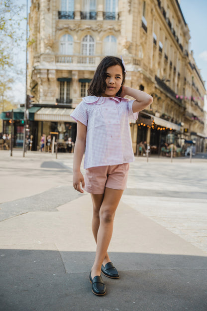 Blouse NOLLET - gingham pink [Maison Marelle] (26SS)