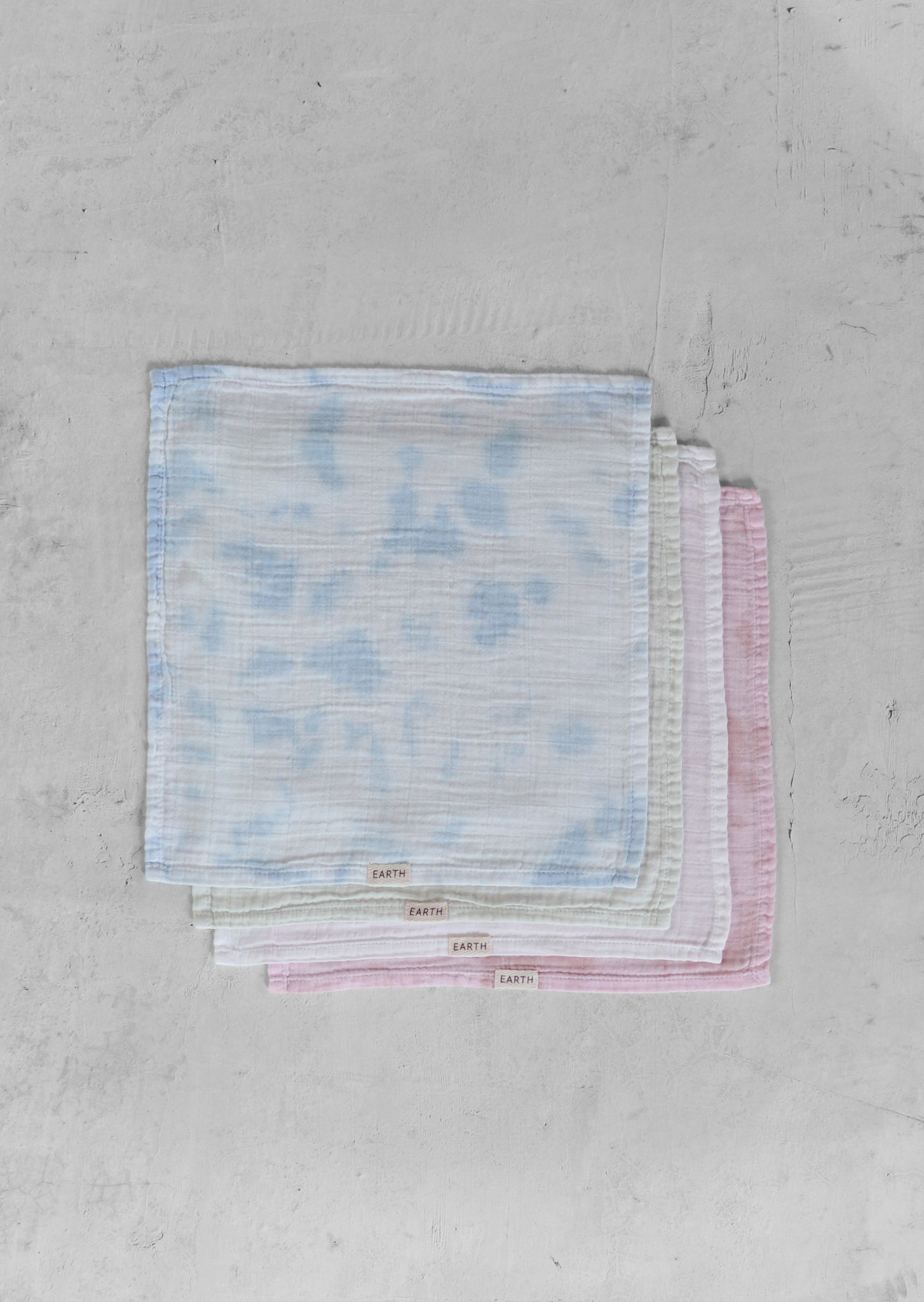 Plant dyed organic cloths set - Tie dye [EARTH THE ARCHIVE] (26AW)