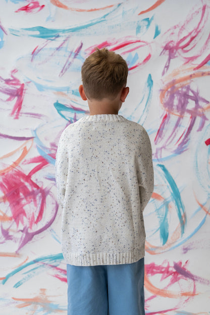 Organic Funfetti Knit Pull Over - Surf [GROWN] (26W)
