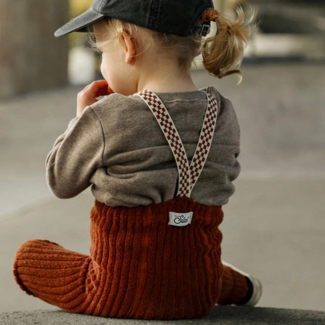 Granny Teddy Footless Tights With Braces - Cinnamon Checked [SILLY Silas]