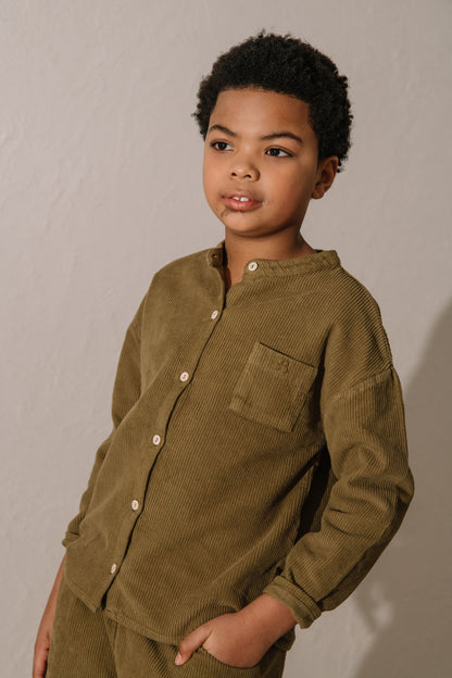 【予約販売】 JIM SHIRT - GREEN NUTRIA [STUDIO BOHEME] (25AW) 【2025年9月中旬以降入荷予定】