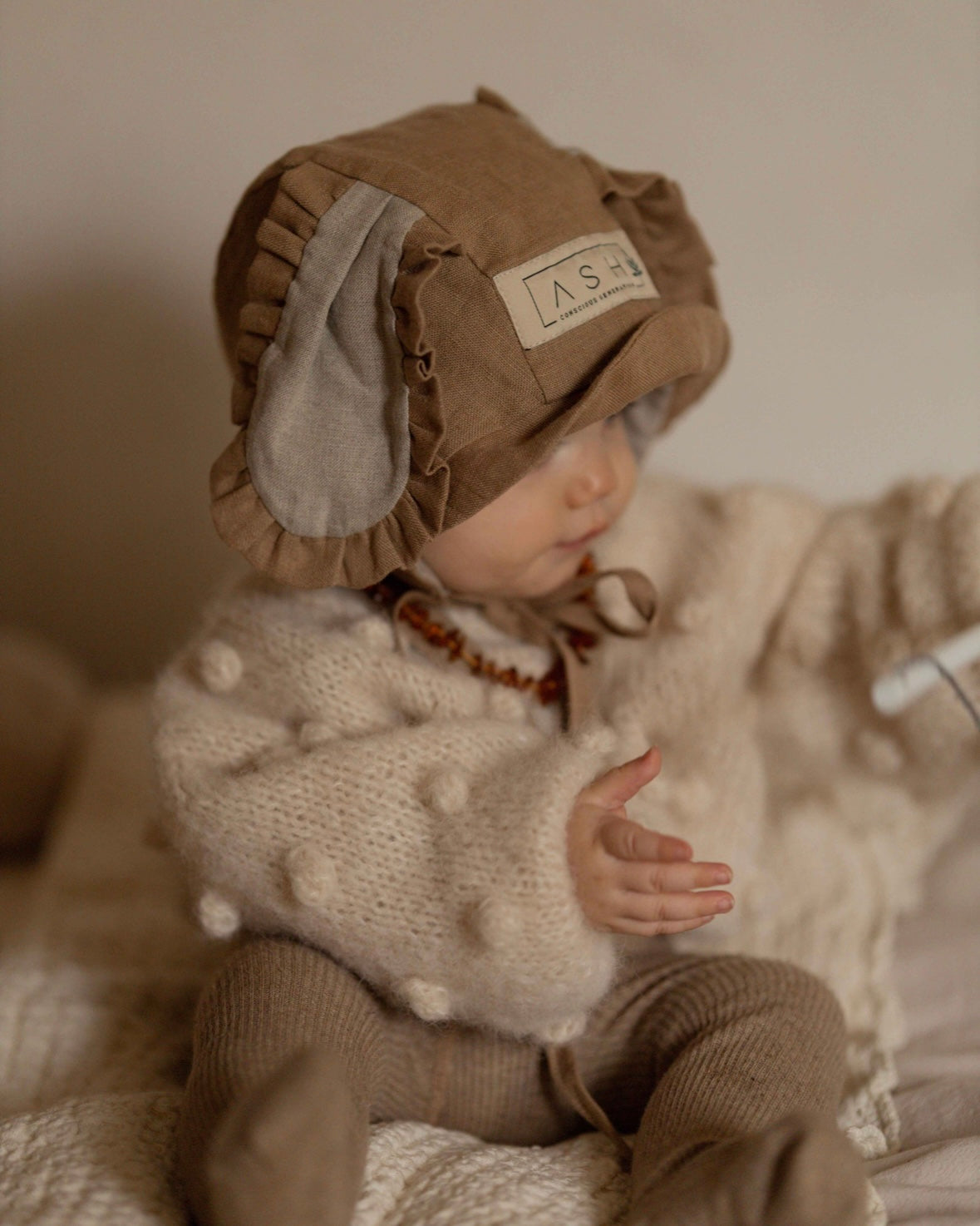オーダー会】[ASH generation] PUPPY BONNET (linen) 【2024年5
