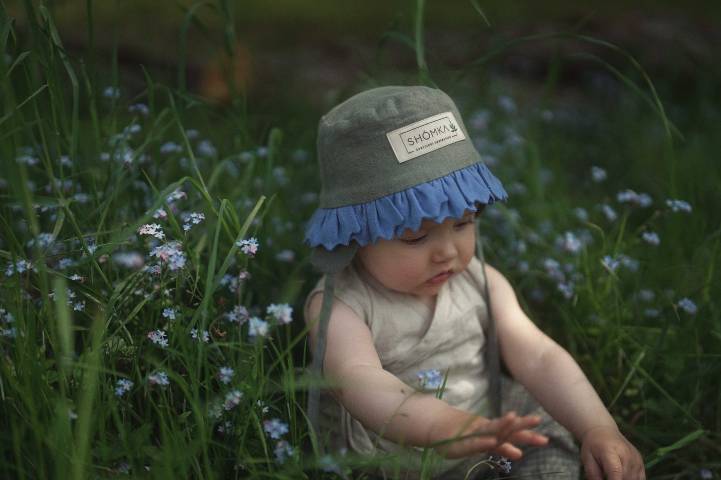 【オーダー会】'CORNFLOWER' LINEN FLOWER HAT [SHOMKA] 【2026年5月下旬以降順次発送】