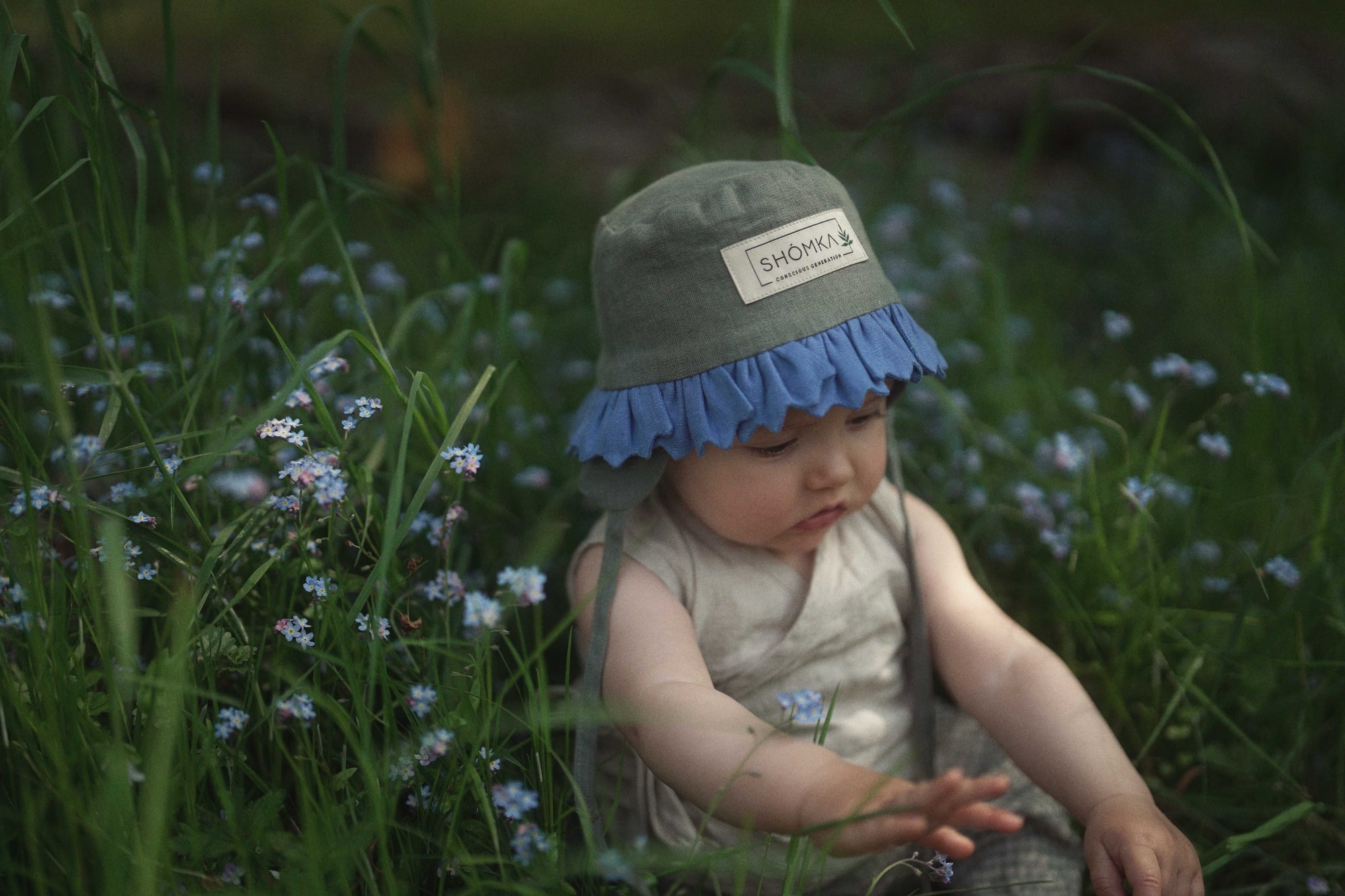 【オーダー会】'CORNFLOWER' LINEN FLOWER HAT [SHOMKA] 【2026年5月下旬以降順次発送】